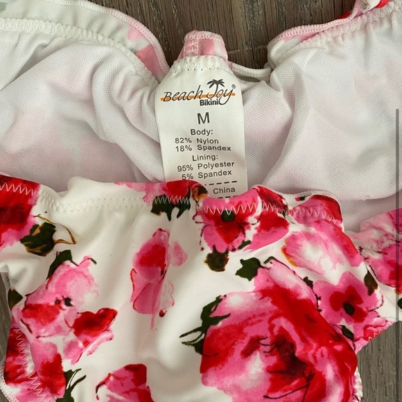 NWT Two Piece Floral Scrunch Bottom Tie Bikini Set - Picture 3 of 3
